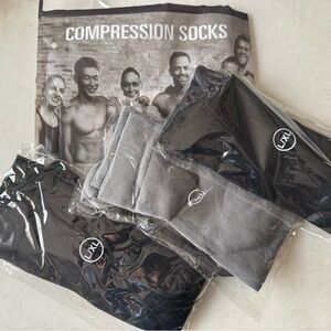 Athletic Compression Socks - Black and Gray